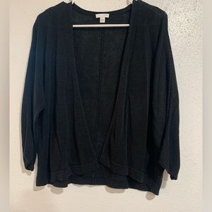 GUC! J.Jill Black 41% Linen Long Sleeve Cardigan